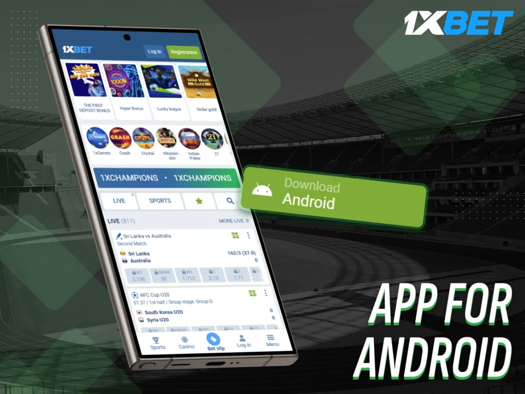 1xBet provides a full range of betting options in its Android app.