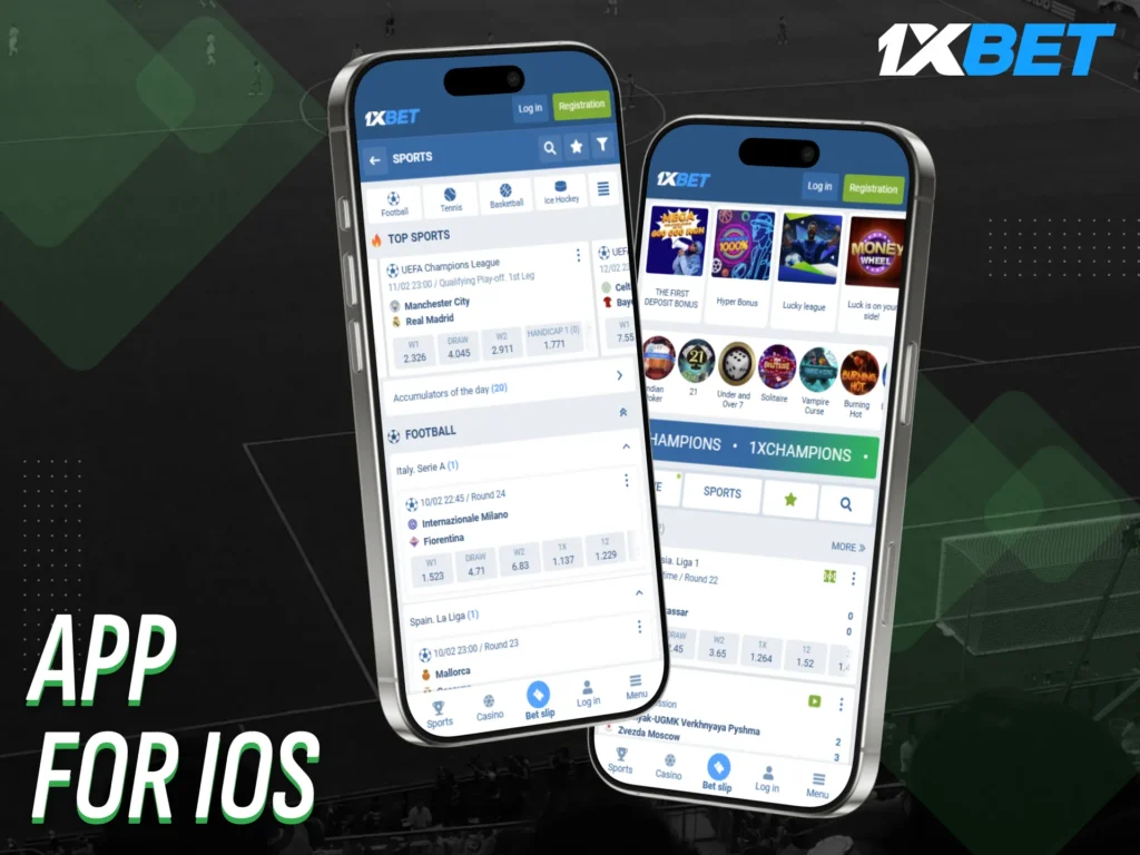 The 1xBet app is available for iOS devices.