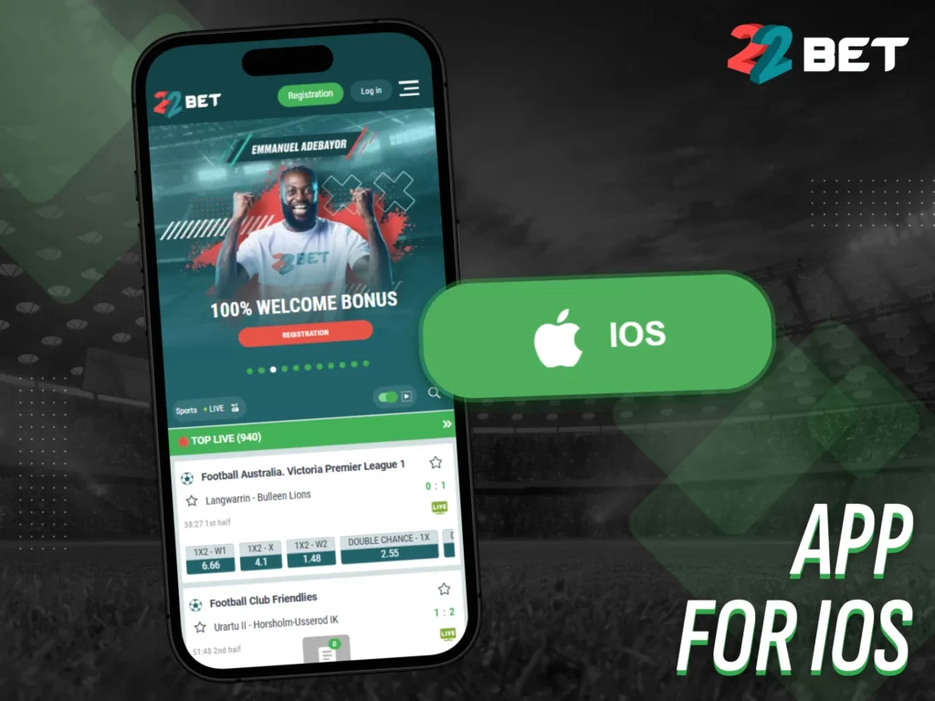 22bet allows Nigerian users to get its iOS app at no cost.