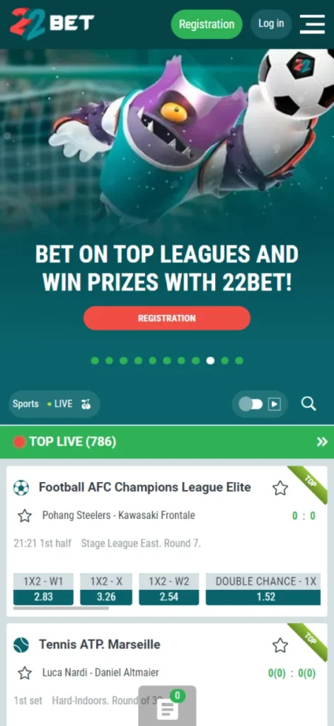 Try using 22Bet for sports betting and casino gambling.
