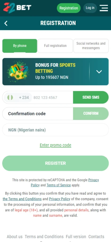Register with 22Bet and start betting.