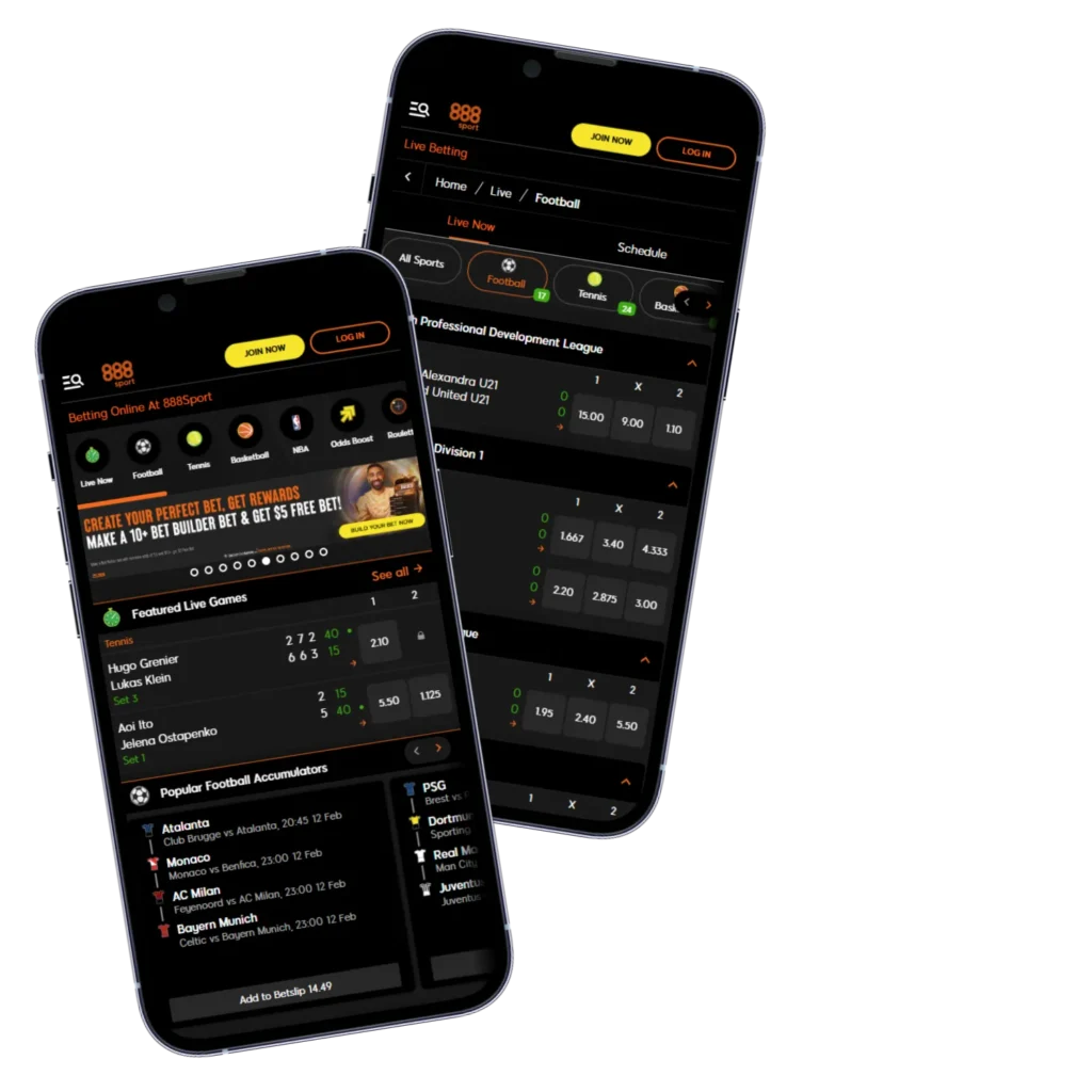 888sport offers a free mobile application for all bettors.