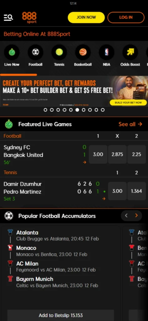 Bet on sports at 888Sport.