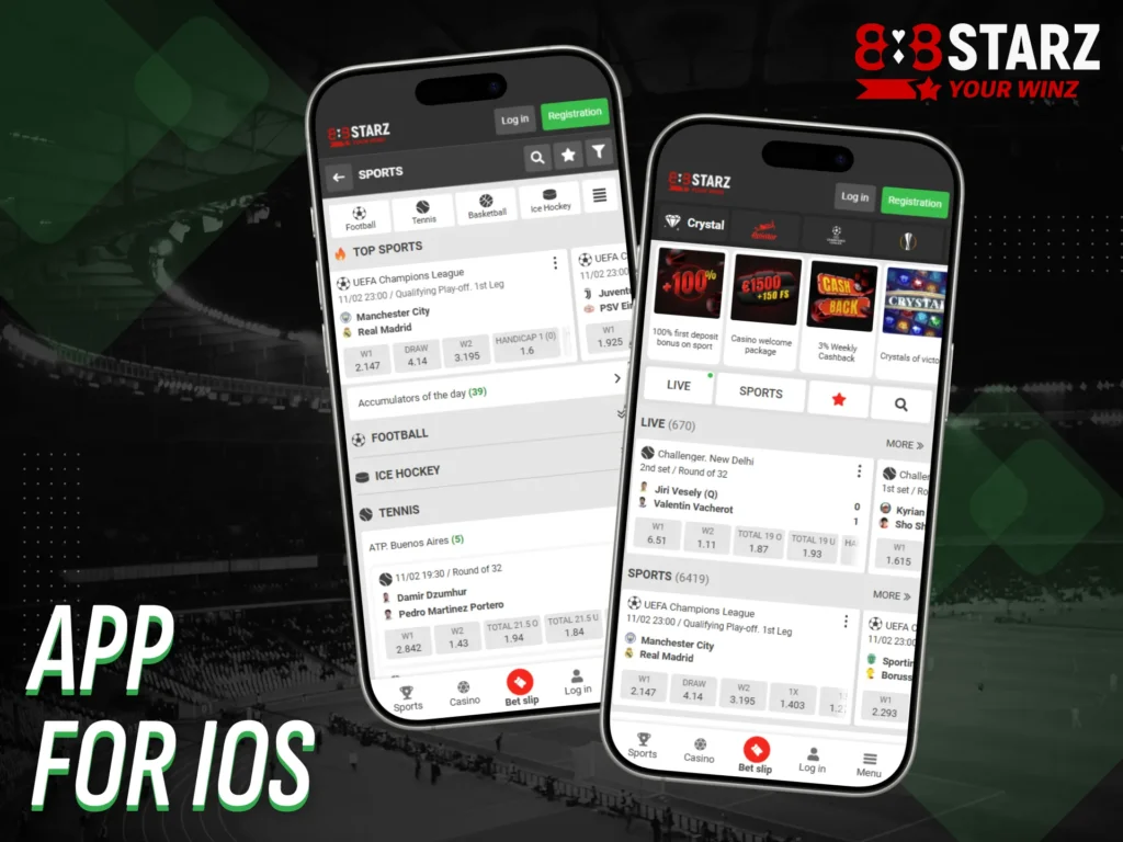 Get the 888starz app on your iOS device.