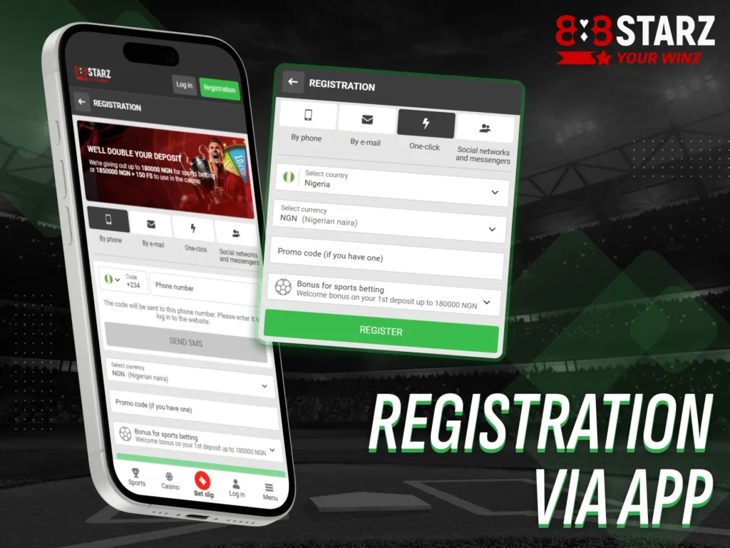 The 888starz app provides an easy account registration process.