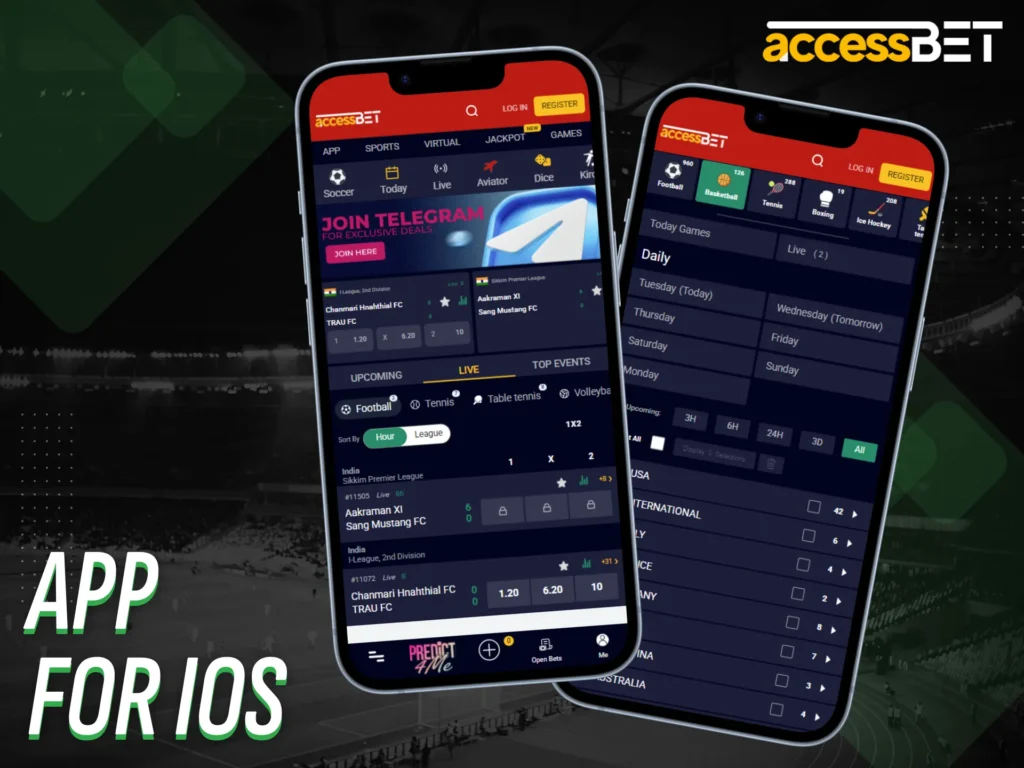 Accessbet has a mobile app for iOS that you can download.