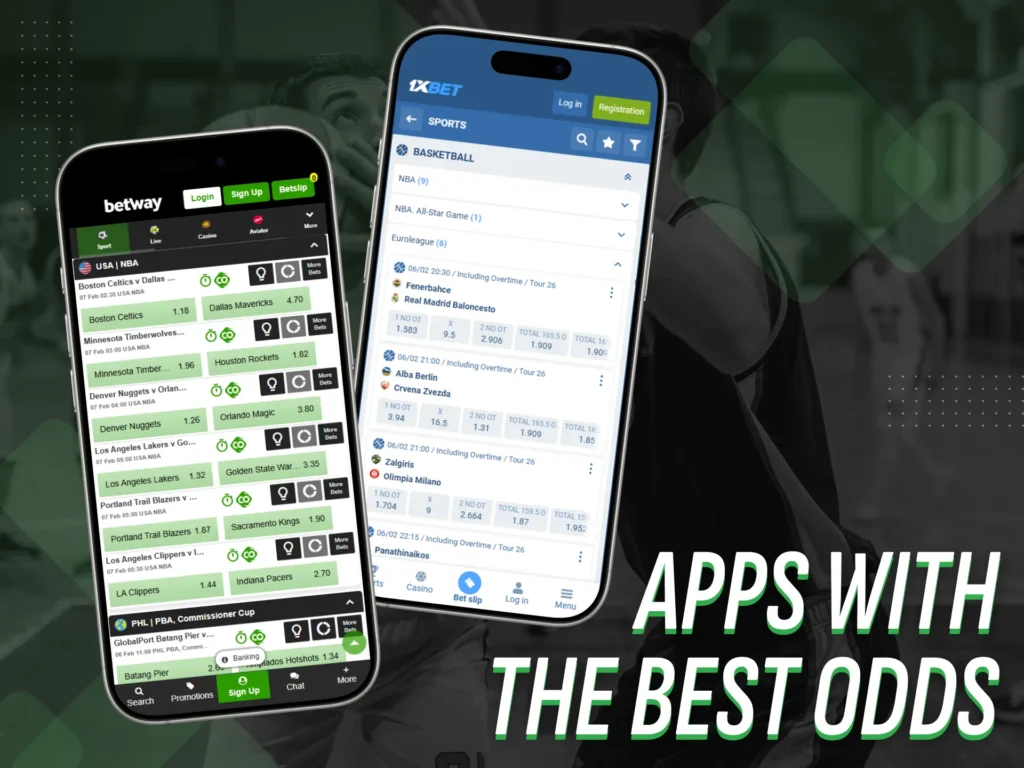 Mobile applications for basketball betting with the most favorable odds in Nigeria.