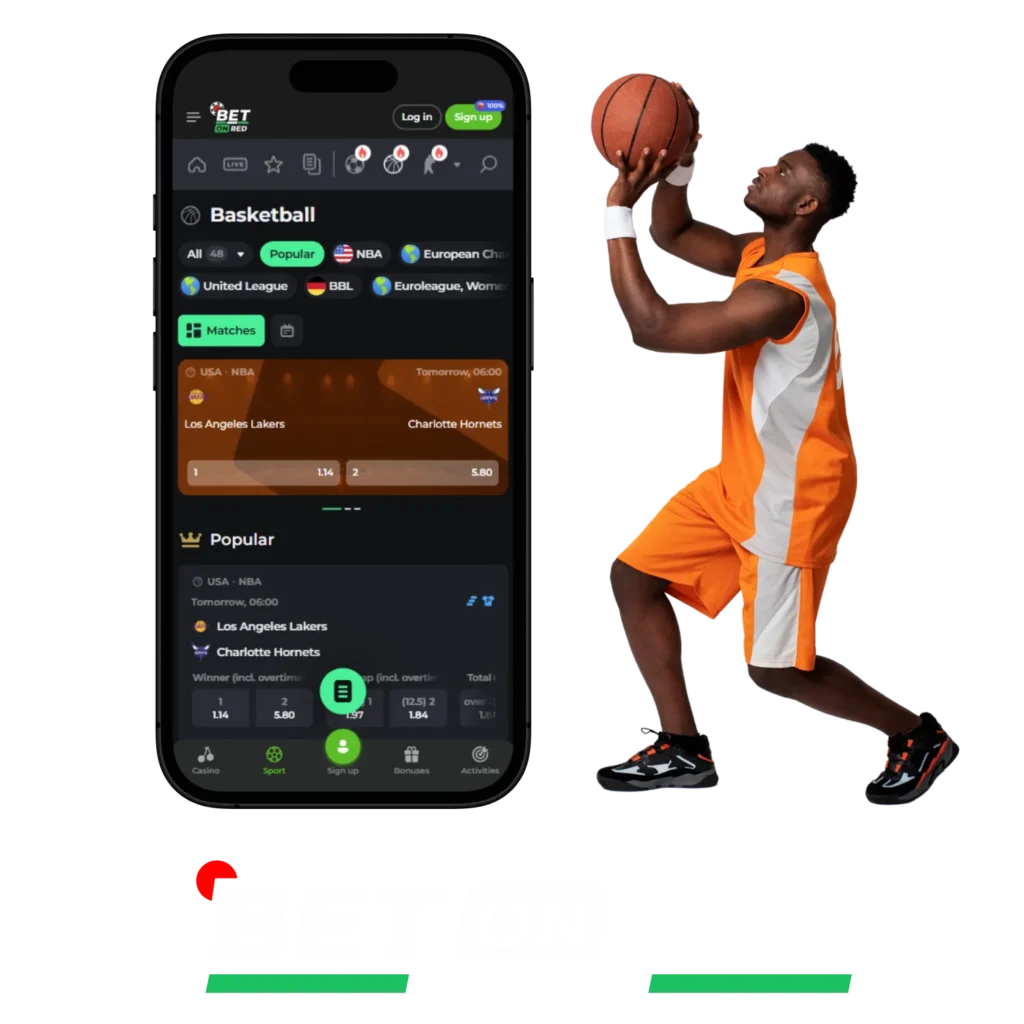 Betonred is a widely used app in Nigeria for betting on basketball games.