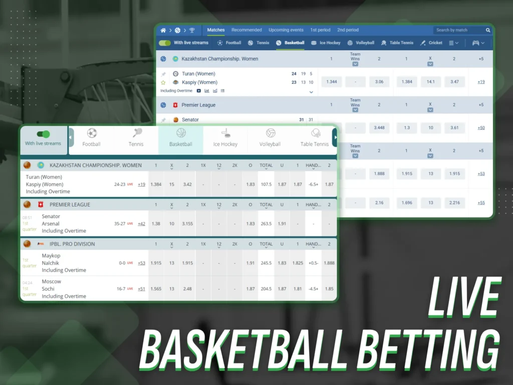 You can bet on basketball while the game is playing.