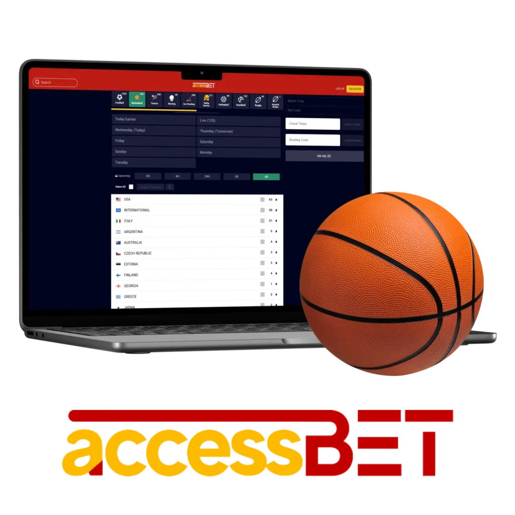 Accessbet allows Nigerian users to wager on basketball games conveniently.