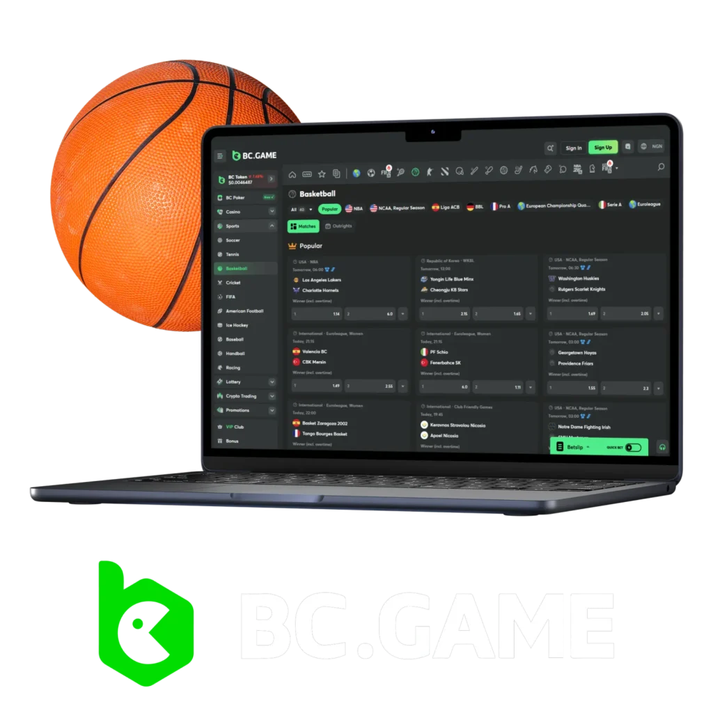 BC Game is a favorite Nigerian site for betting on basketball events.