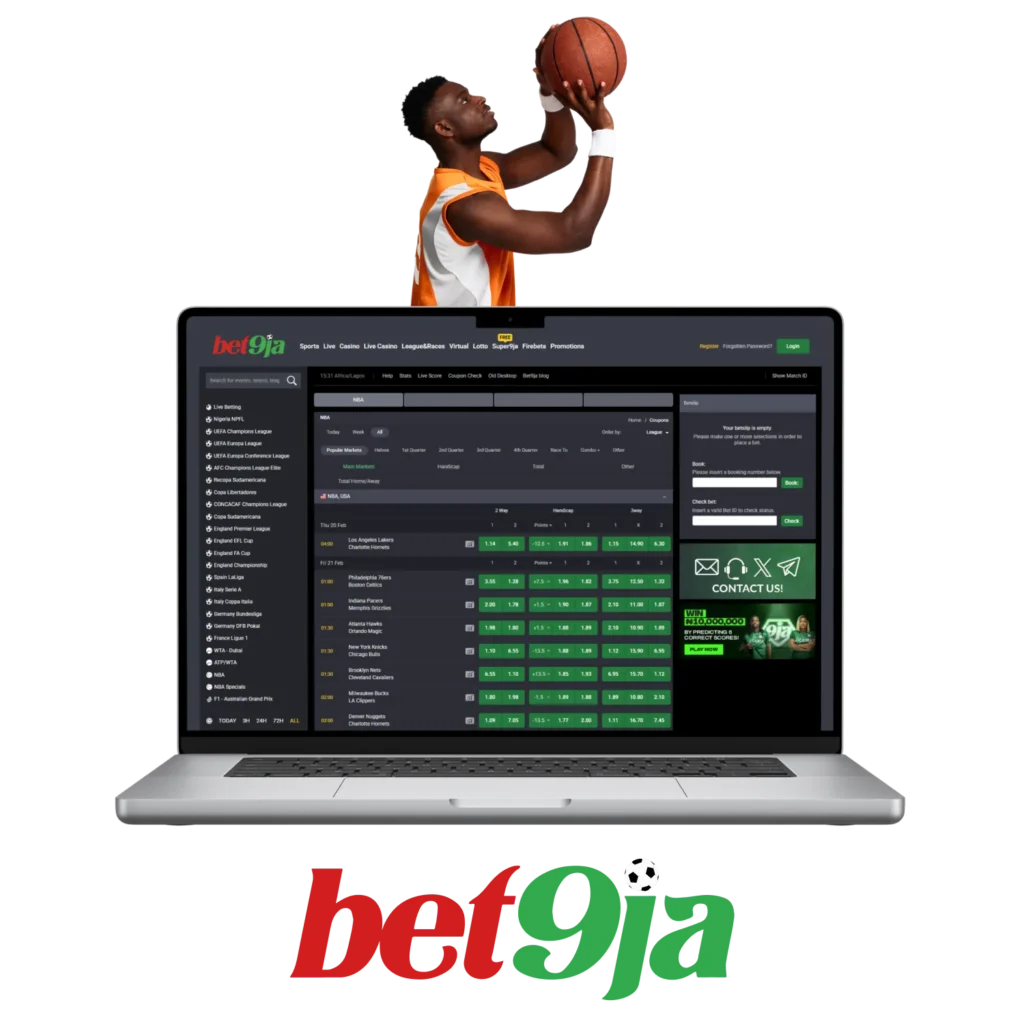 Bet9Ja gives Nigerian bettors a seamless platform for basketball wagering.