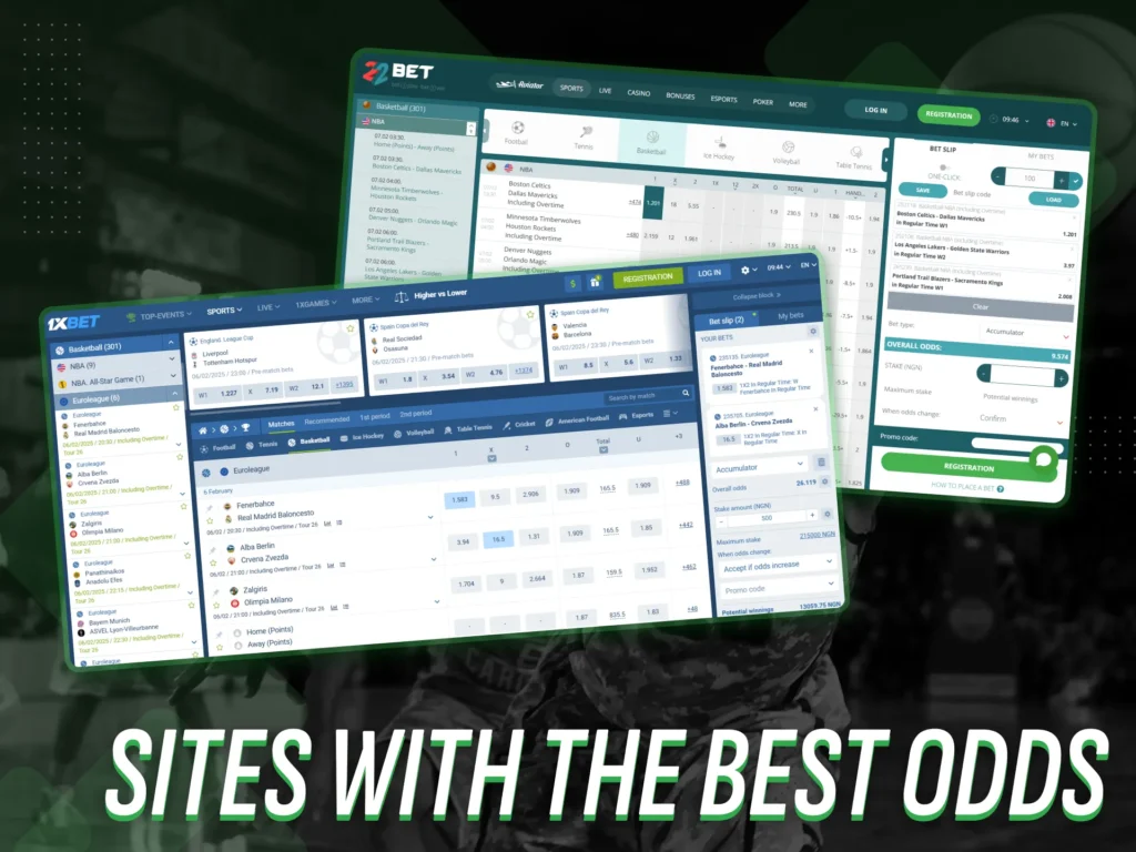 Nigerian basketball betting platforms with the most favorable odds.