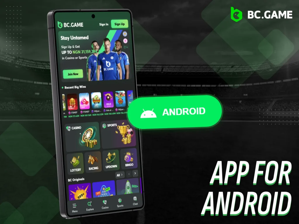 BC Game ensures a complete betting experience in its Android app.