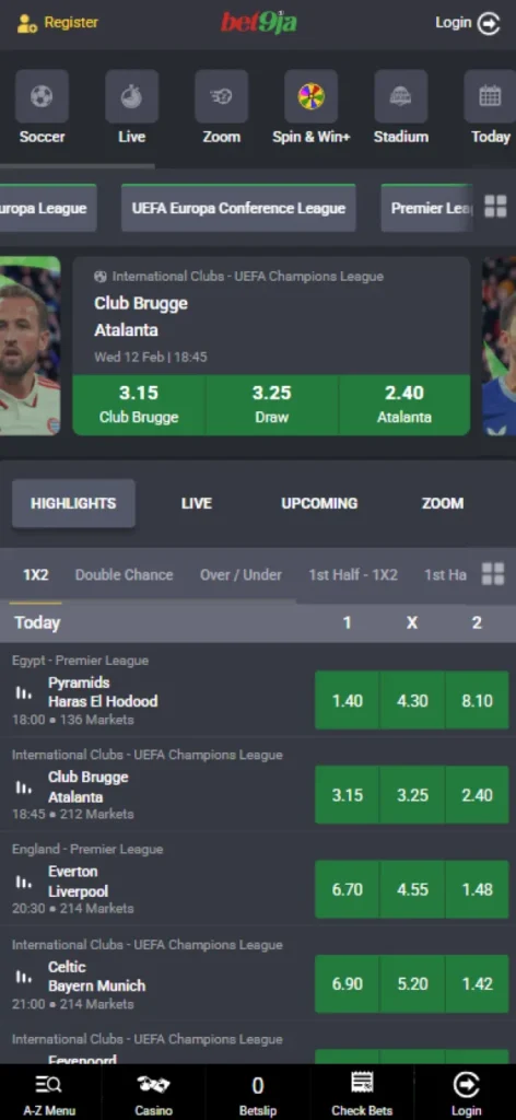Bet9Ja betting site allows Nigerians to bet on various sports.