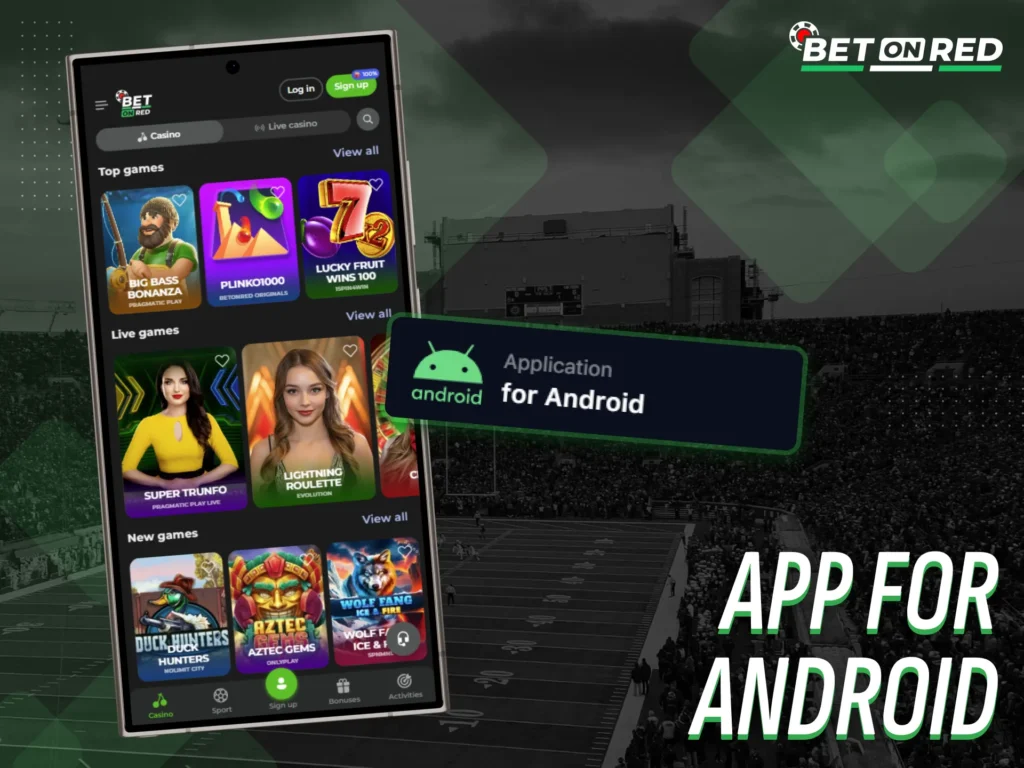 Betonred provides Android users with diverse betting options.
