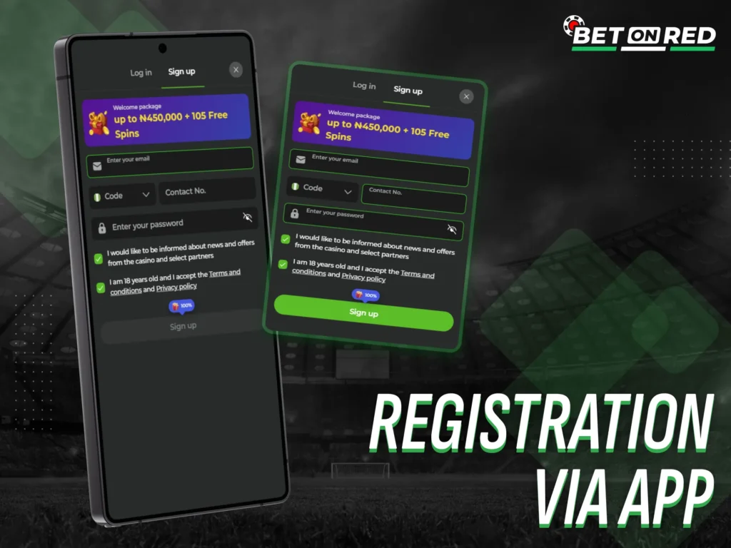 Betonred users can open a new account in just a few taps.