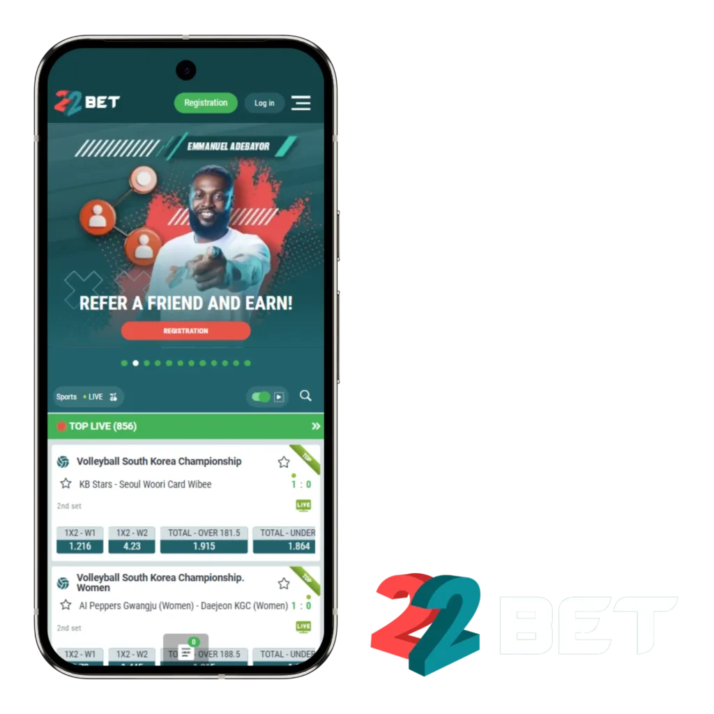 22bet offers a Nigerian betting app for sports and casino players.