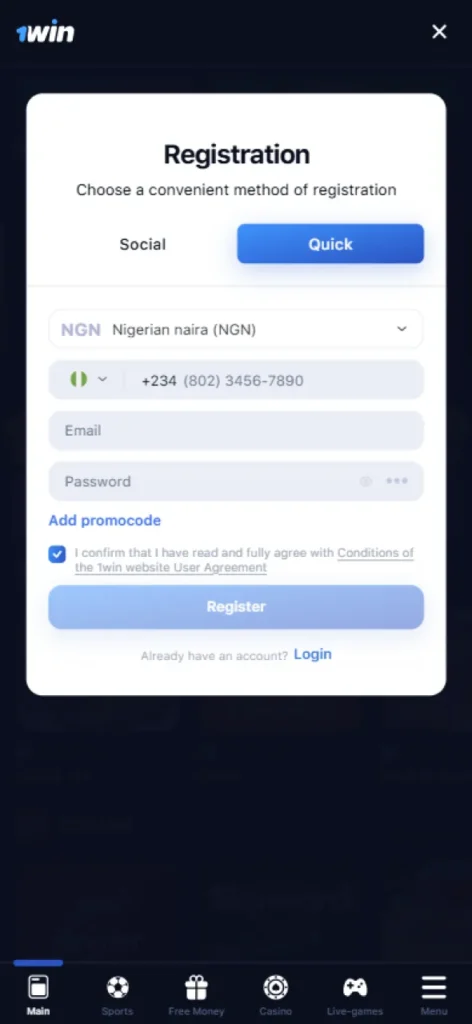 Launch the app and sign in to the application.
