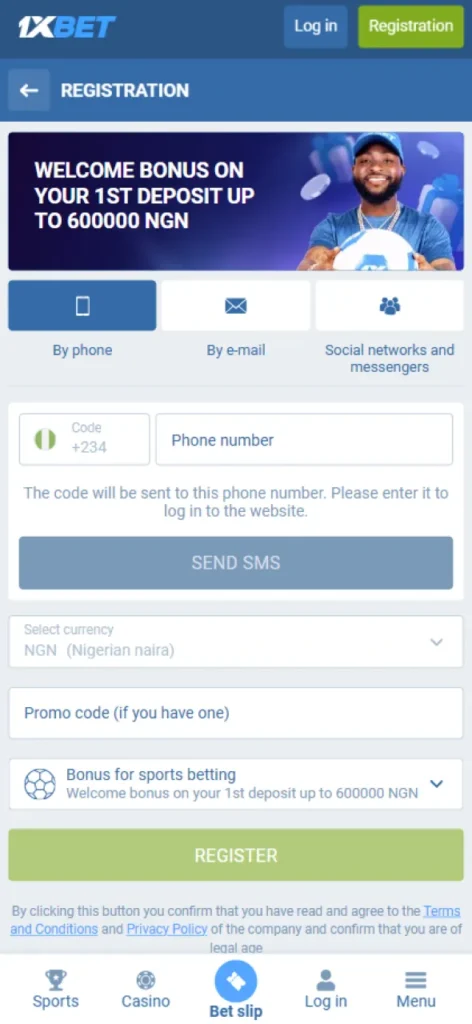Register or log in to the app on your iOS device.