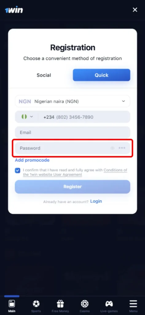 The process of signing up for online sports betting has been completed.