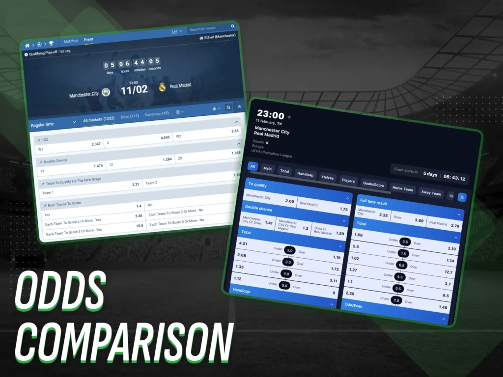 You can compare betting odds to find the most favorable value.