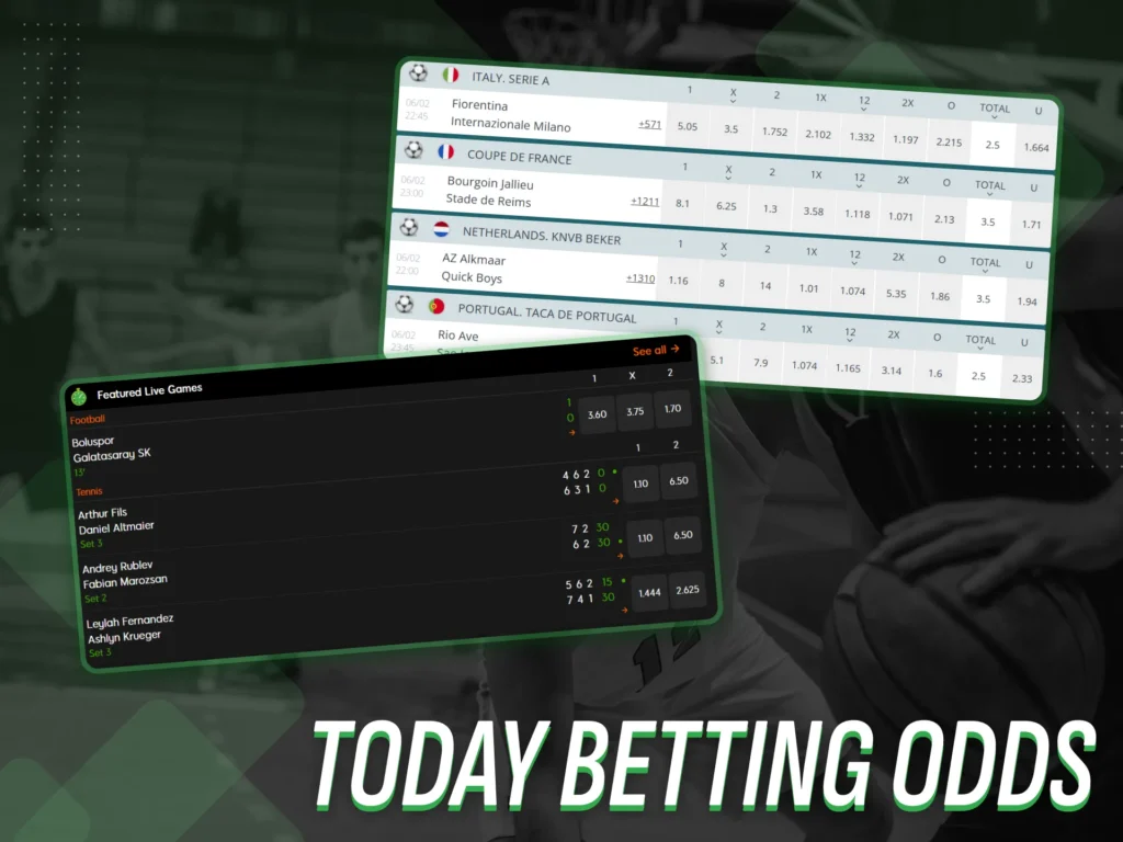 The current odds for betting are crucial for making wagers.