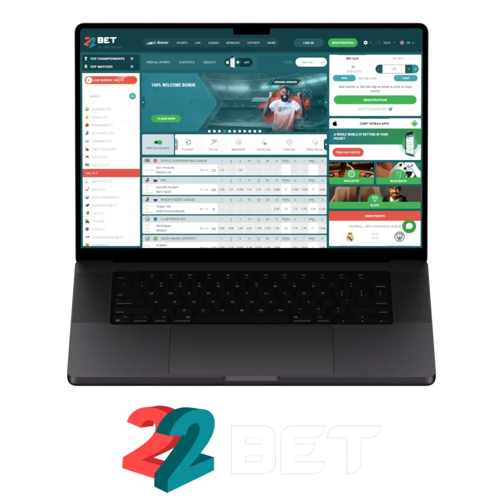 22bet is a Nigerian platform for casino gaming and sports betting.