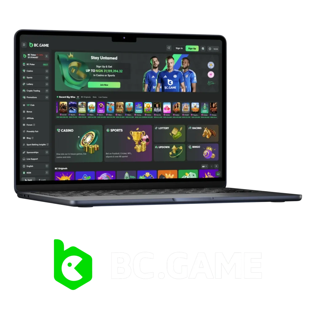 BC Game is a Nigerian gambling site for casino and sports betting.