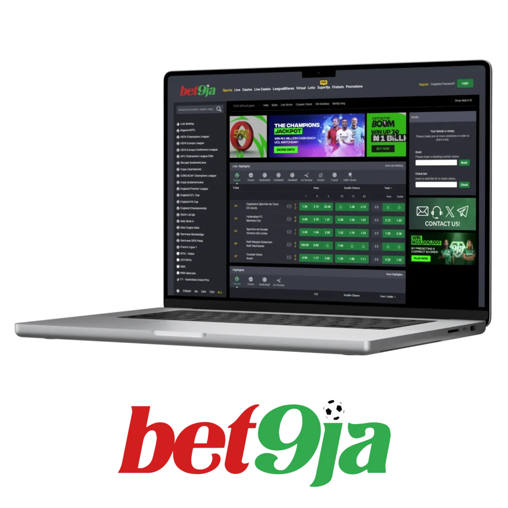 Bet9Ja is a Nigerian platform for sports betting and casino enthusiasts.