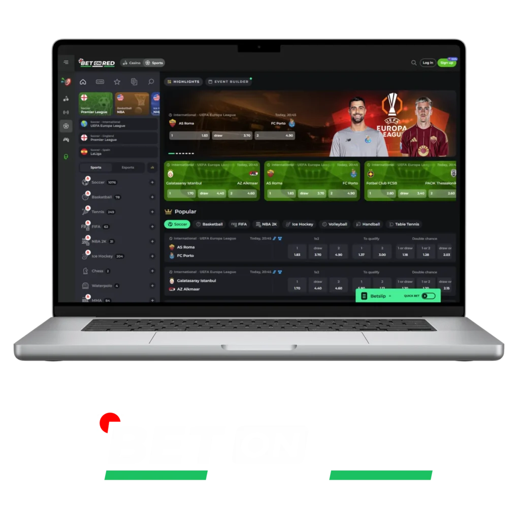 Betonred offers Nigerian users a site for casino and sports betting.