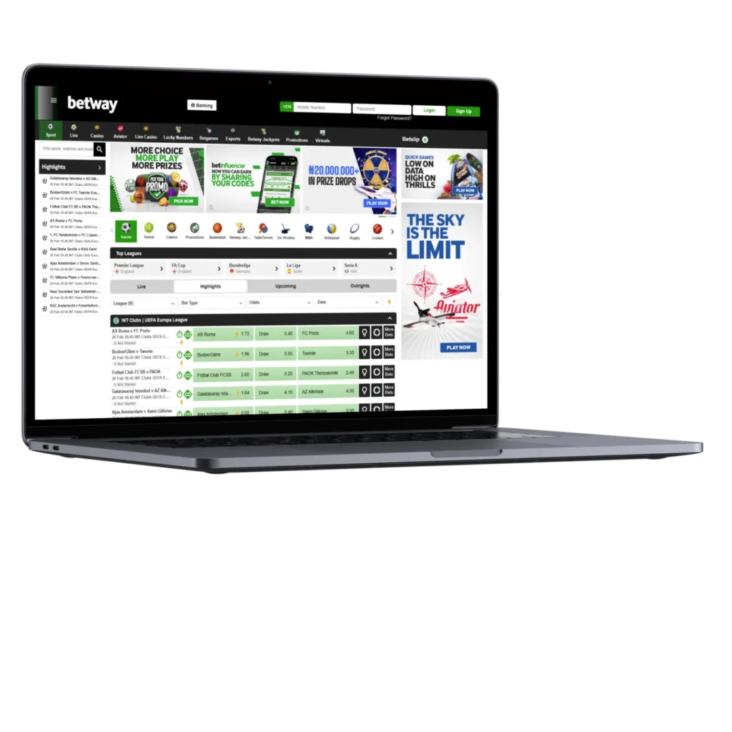 Betway is a Nigerian website for sports betting and casino players.