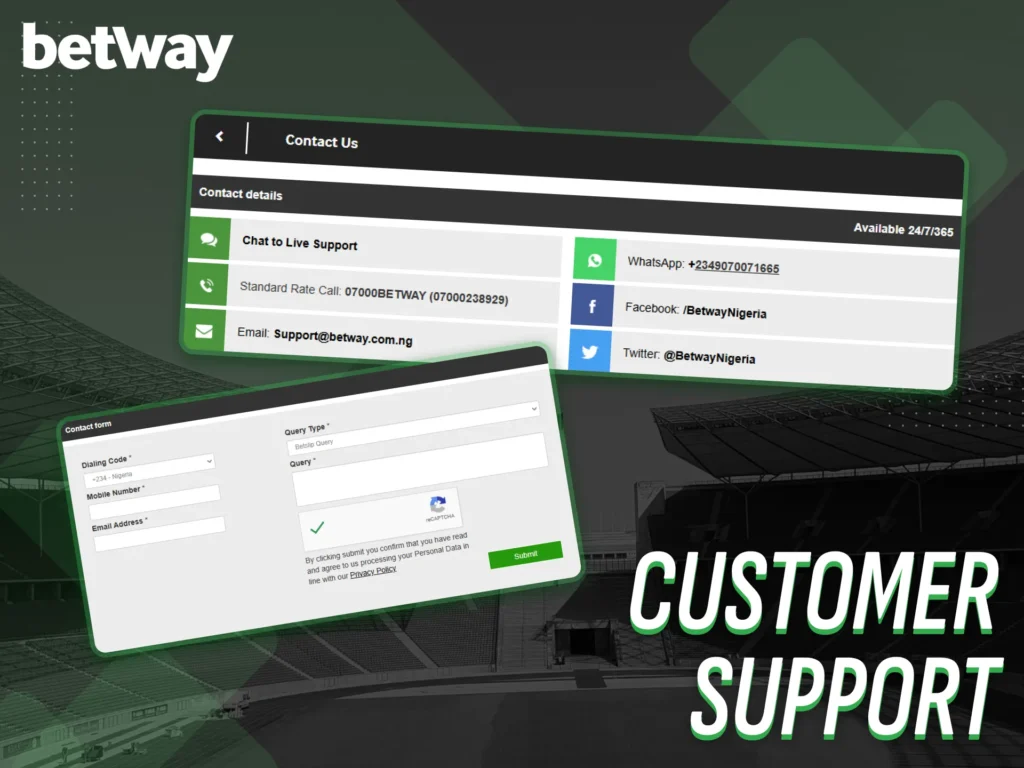 Betway offers dedicated customer service for users.