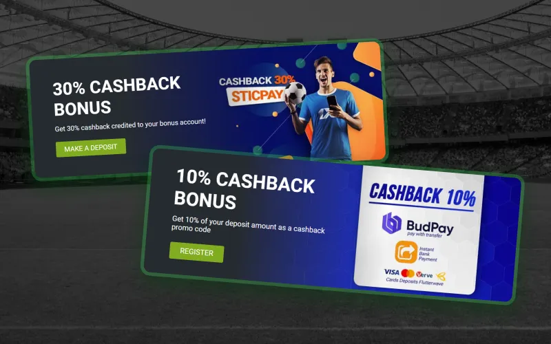 You can get a CashBack bonus on a Nigerian betting platform.