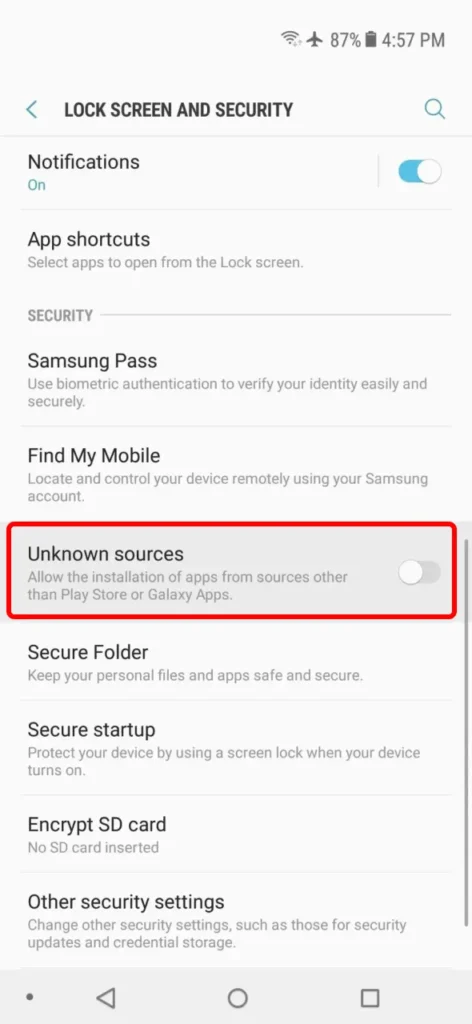 Allow the Android phone to install football betting applications.