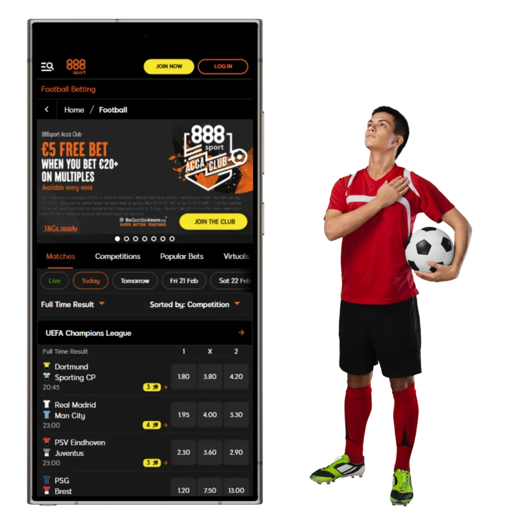 888sport is a trusted app in Nigeria for placing football bets easily.