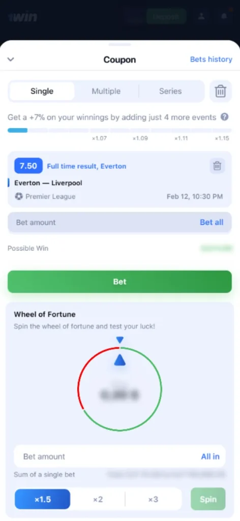 To bet on football online, go to the bets and choose your team.