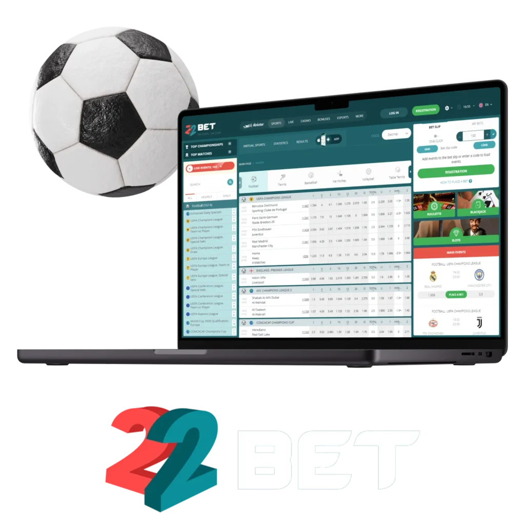 22bet is a popular site in Nigeria for placing football bets.