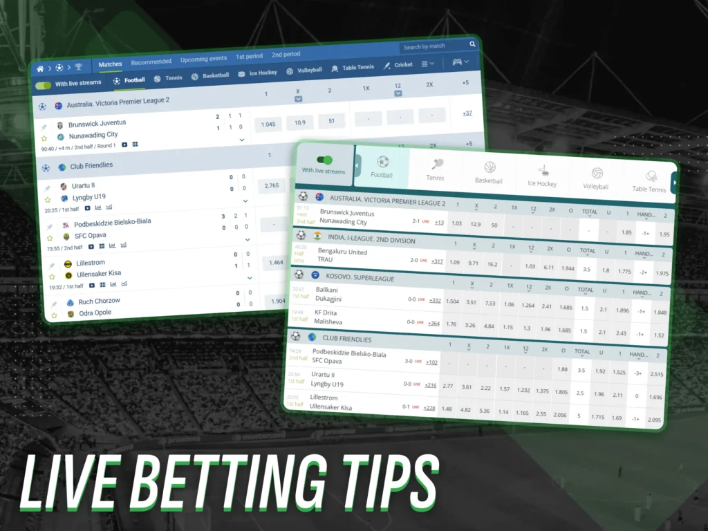 Strategies for real-time football betting.