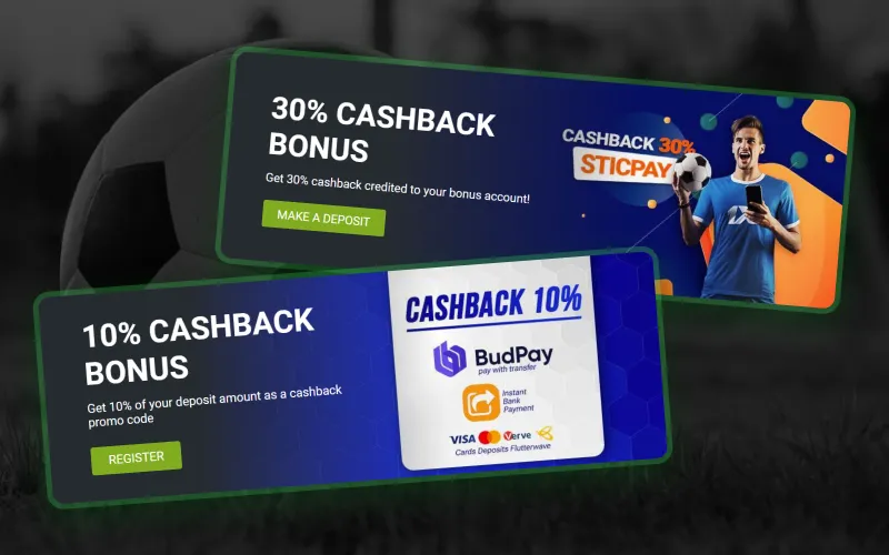 Cashback bonuses at football betting sites in Nigeria.