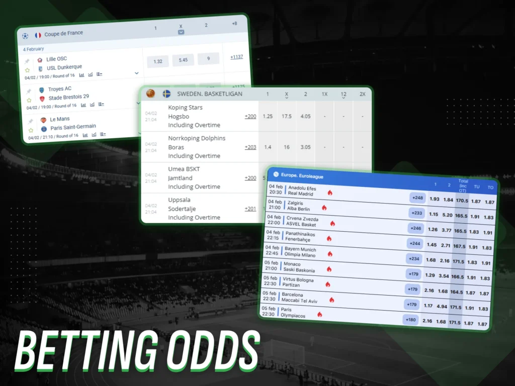 The odds offered by betting sites in Nigeria.