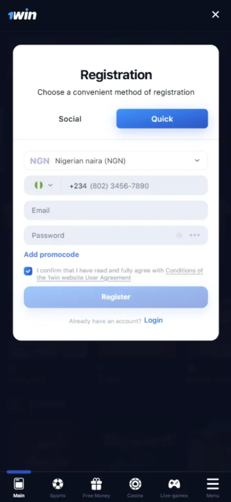 Create an account on a betting website.