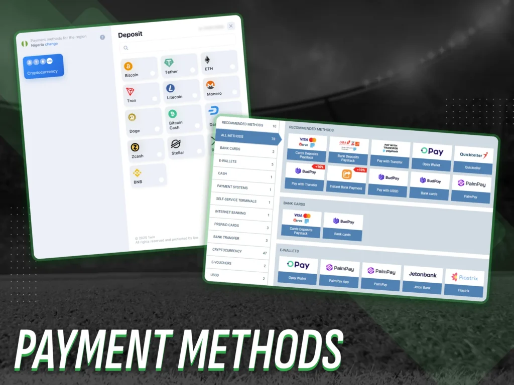 Customers can choose from a variety of payment methods at betting sites.