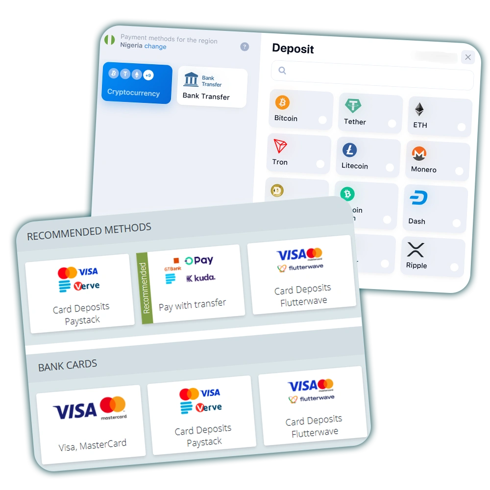 Payment methods for sports betting in Nigeria.