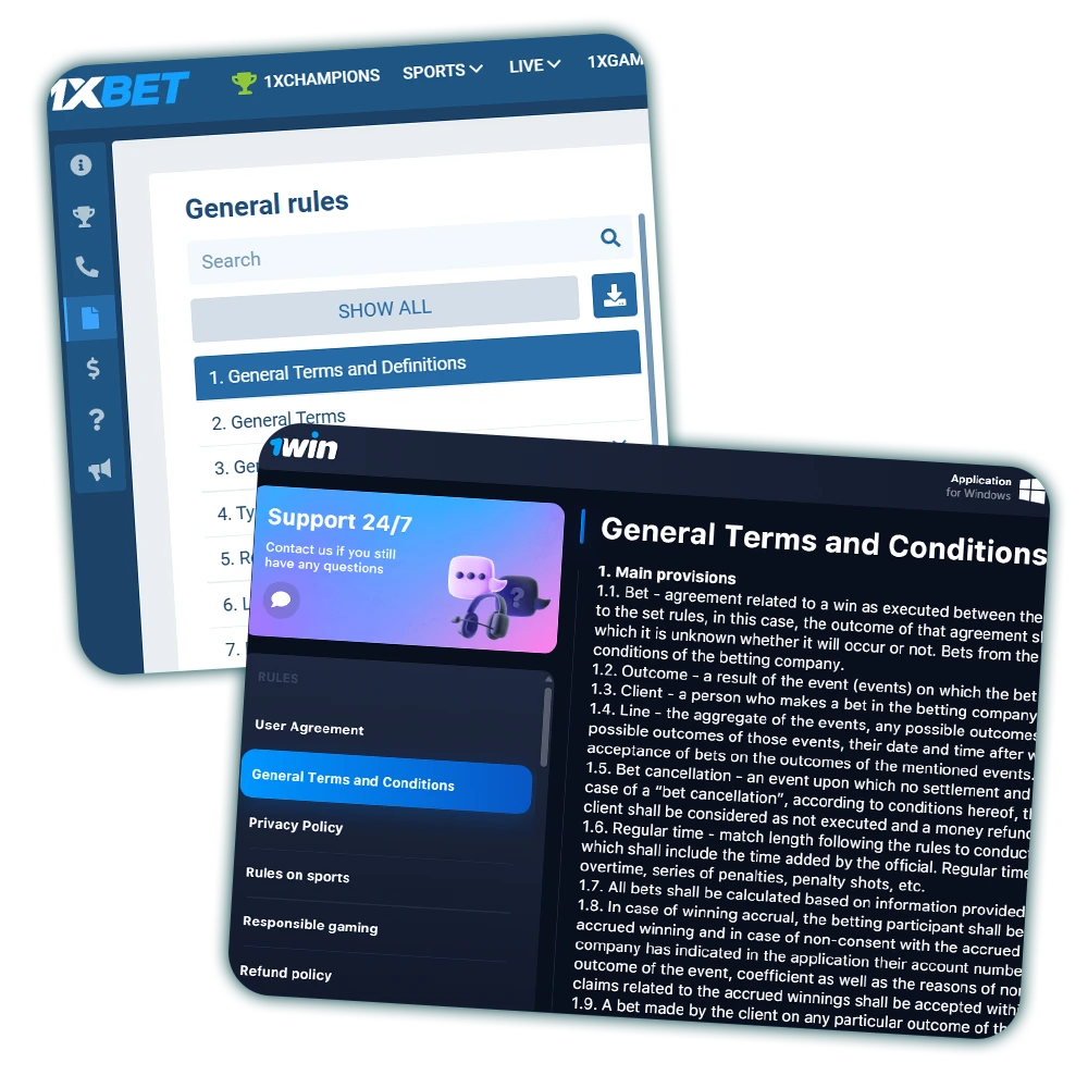 Terms and conditions for betting sites in Nigeria.