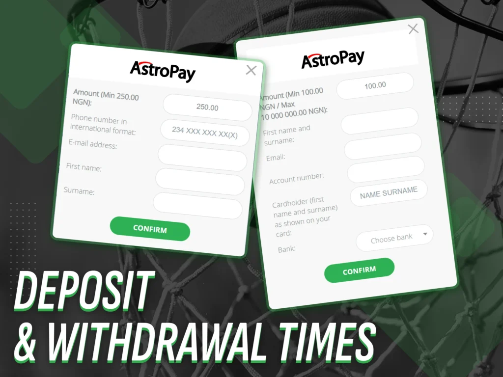 Astropay guarantees you fast deposits and withdrawals.