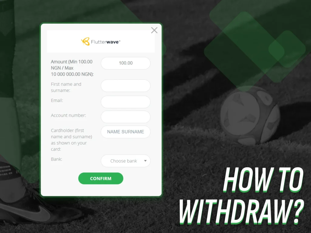 Use Flutterwave for fast withdrawals of your sports winnings.