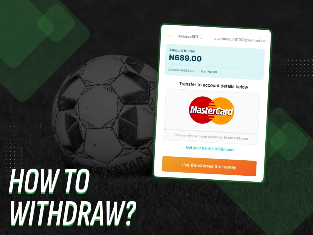 Withdraw your winnings from sports bets quickly using Mastercard.