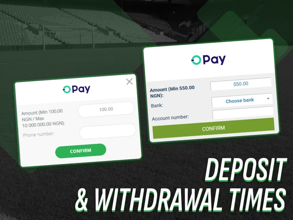 Use Opay for quick and easy fund transfers.
