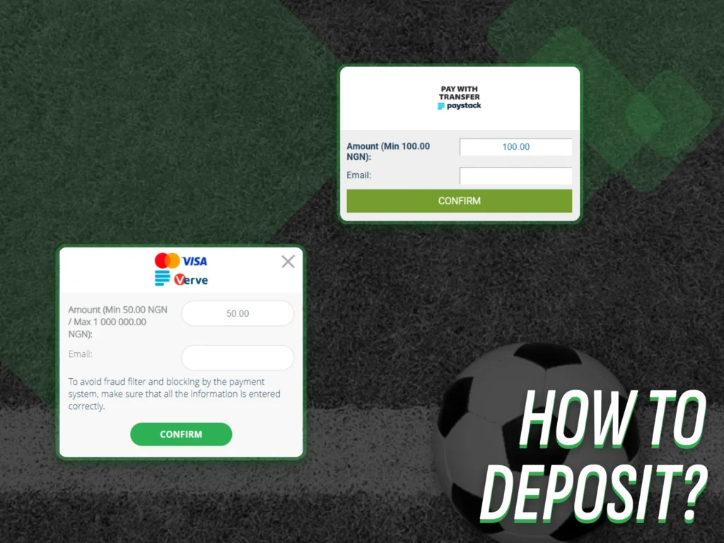 Deposit into your sports betting account using Paystack.